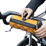 ROCKBROS Road to Sky Borsa da Manubrio Bici 1,5L, Design Riflettente, Nero | Corda Elastica
