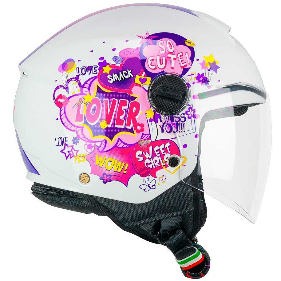 casco-bambina-052lvh-1.jpg Casco Moto Jet Bambino CGM 261g MINI COMICS Fucsia Bianco Vendita Online Outletmoto.eu - immagine 1