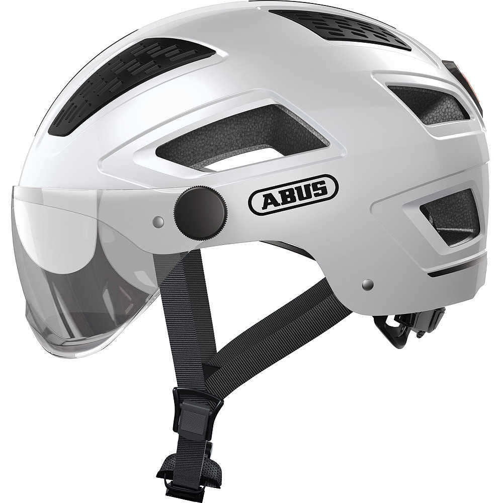 casco-bici-con-visiera-341gjz-1.jpg Casco Bici Abus HYBAN 2.0 Ace Con Visiera E Led Polar Bianco Vendita Online Outletmoto.eu - immagine 1