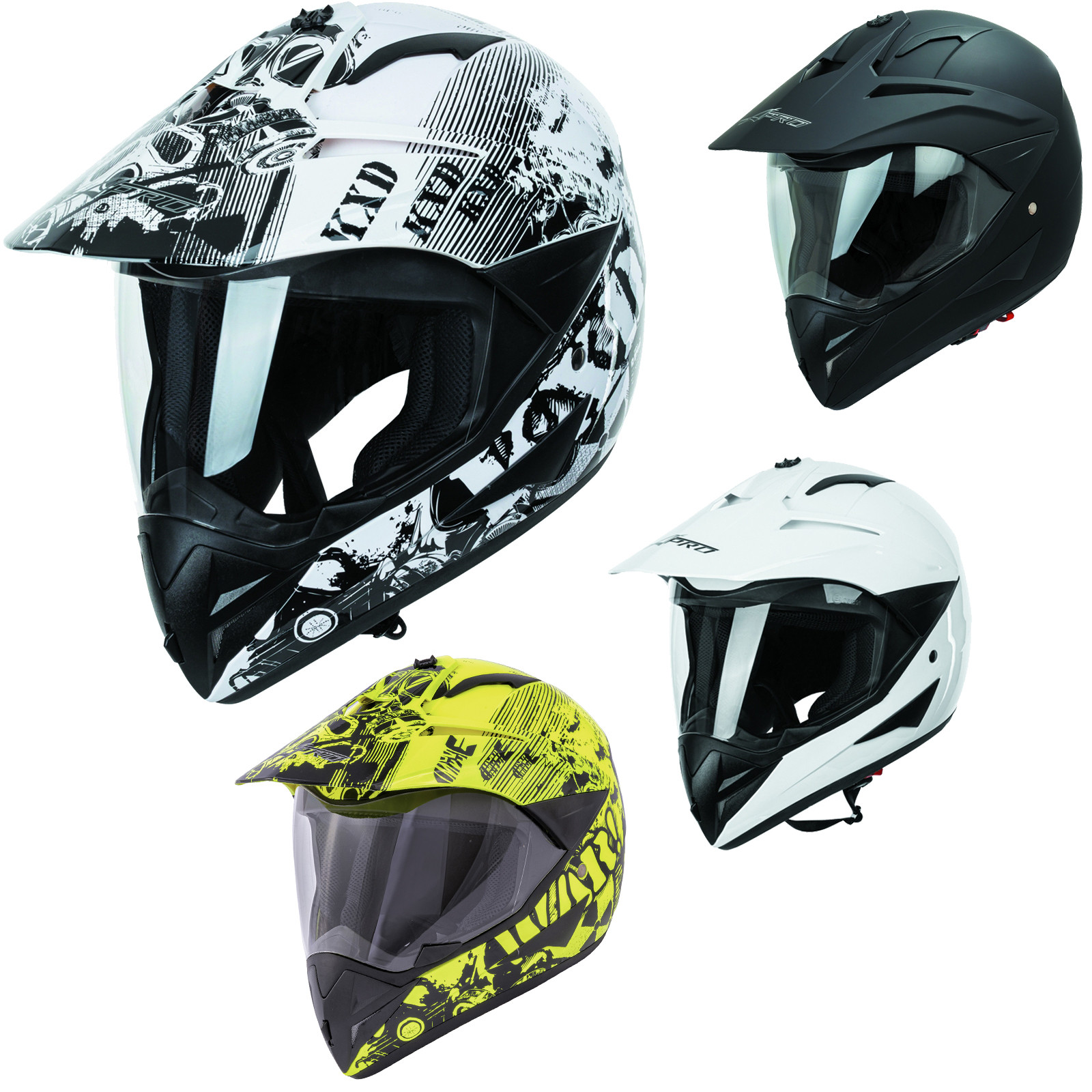 casco-cross-con-visiera-500eds-1.jpg Casco Moto Cross Enduro Trial Quad Off Road Visiera Anti Nebbia - immagine 1