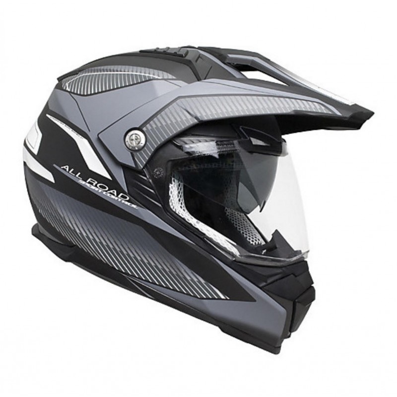casco-cross-con-visiera-987pgq-1.jpg CASCO MOTO CROSS ENDURO Doppia Visiera CGM 606G Forward TITANIO OPACO - immagine 1