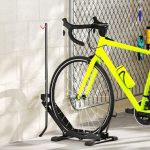 SPORTNOW Cavalletto Portabici Regolabile in Acciaio e Plastica Nero