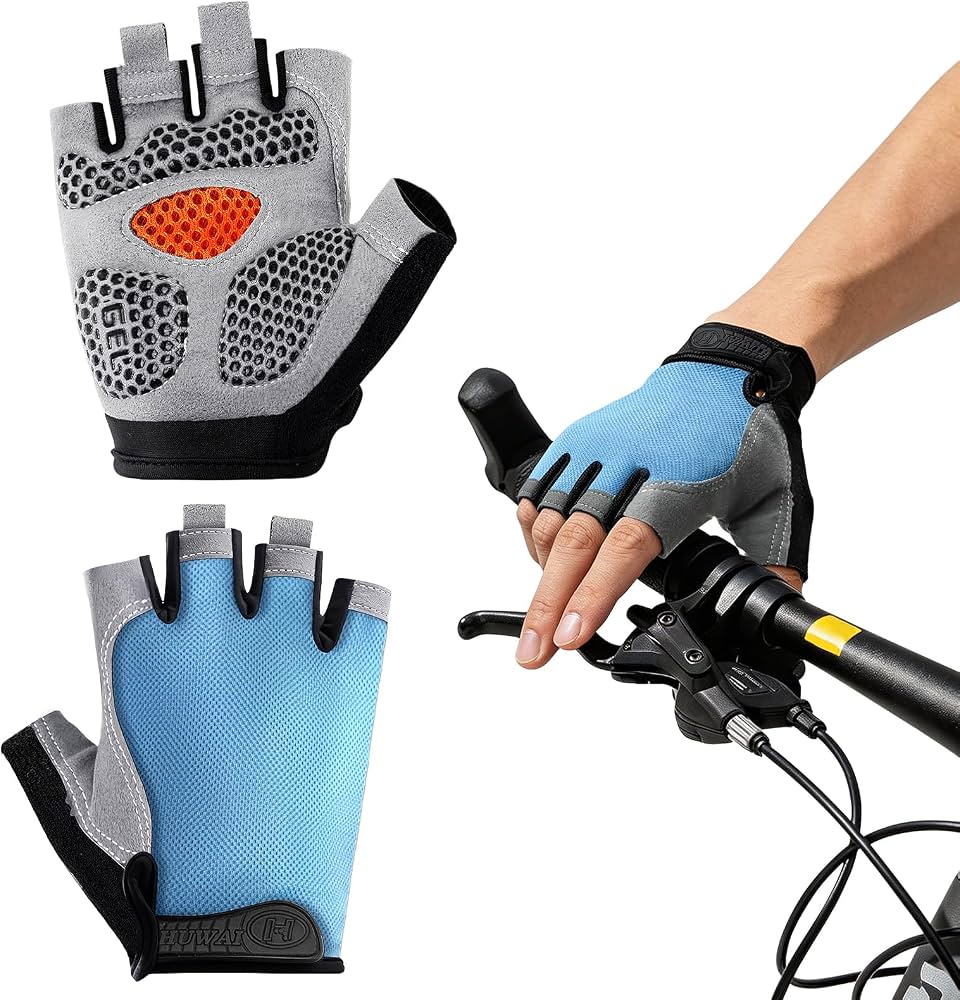 guanti-bici-da-corsa-837uqs-1.jpg Guanti Ciclismo Estivi Uomo Donna Guanti MTB Mezza Dita con Imbottitura 6mm Antiurto e Tessuto Butterfly Mesh Traspirante, Guanti Bici da Corsa Antiscivolo per Ciclismo, Palestra, Fitness (Blu, L) : Amazon.it: - immagine 1