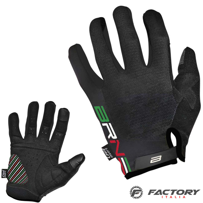 guanti-bici-da-corsa-942lrf-1.jpg Guanti MTB Gravel Trial BRN Gel Pro Line neri Italia - immagine 1