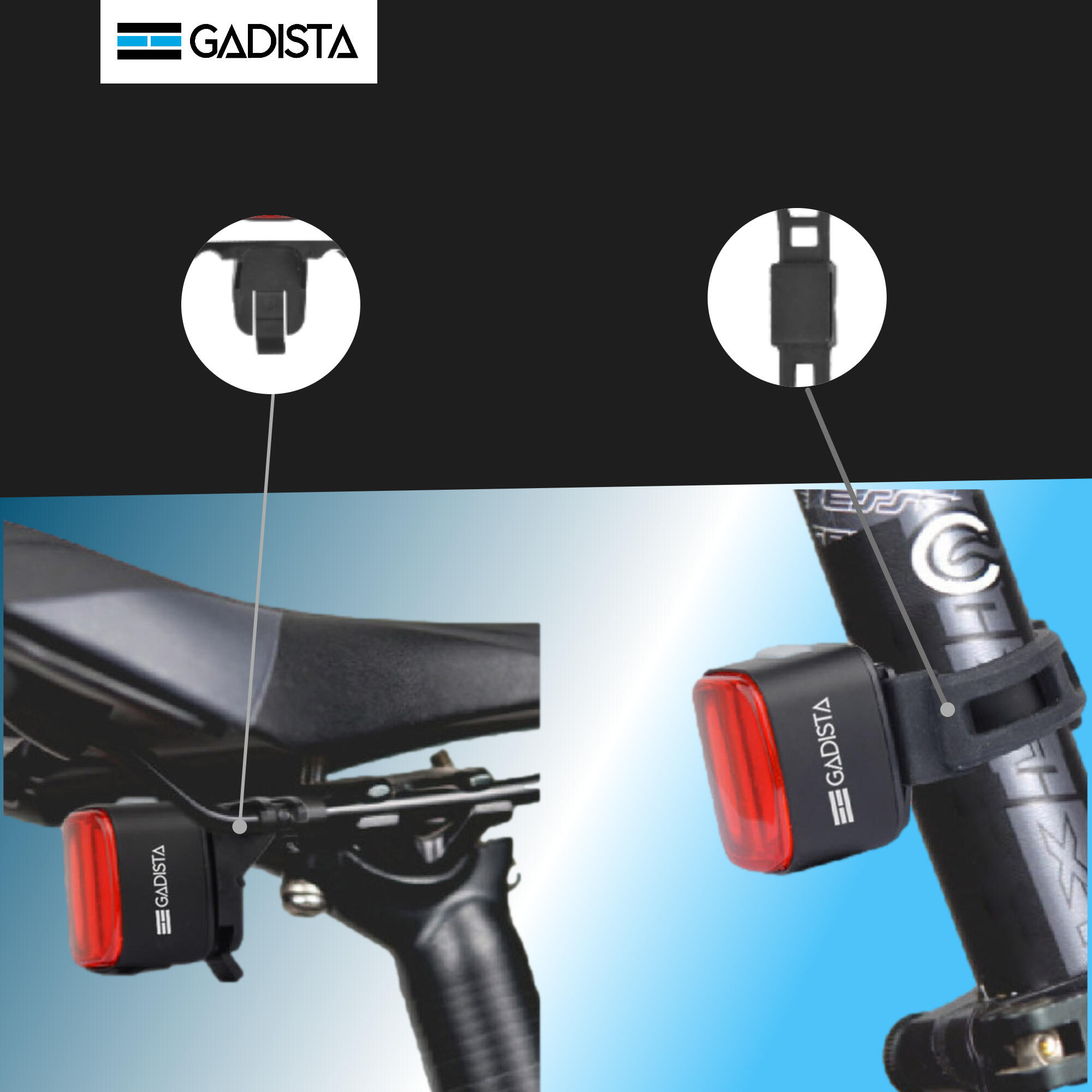 luce-posteriore-bici-potente-168zmt-1.jpg Luce posteriore per bici potente, Ricaricabile 50 lumen, IP65, 10h di autonomia - immagine 1