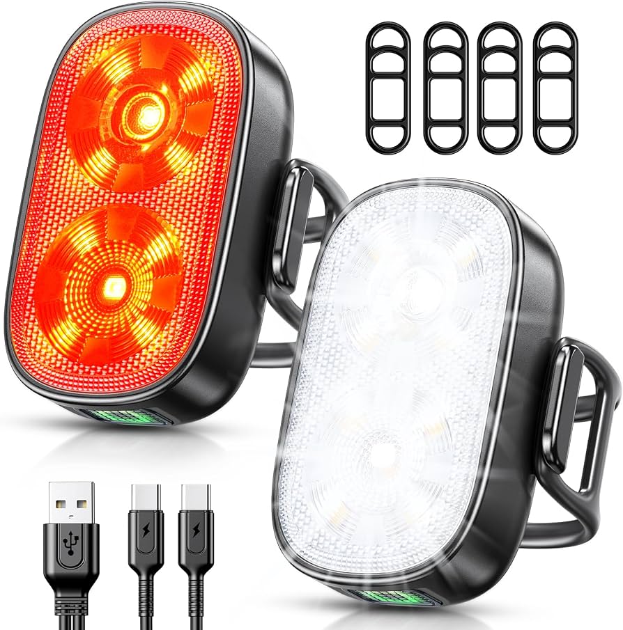 luci-bici-amazon-274xiz-1.jpg ISEYOU Ultra Slim Luci Bicicletta Led, Ricaricabili USB C Luci Bici, 5+6 Modalità di Illuminazione & Impermeabili IP65, Super Luminosi Set Luce Bicicletta Anteriori e Posteriori per Ciclismo Moto : Amazon.it: Sport e tempo - immagine 1