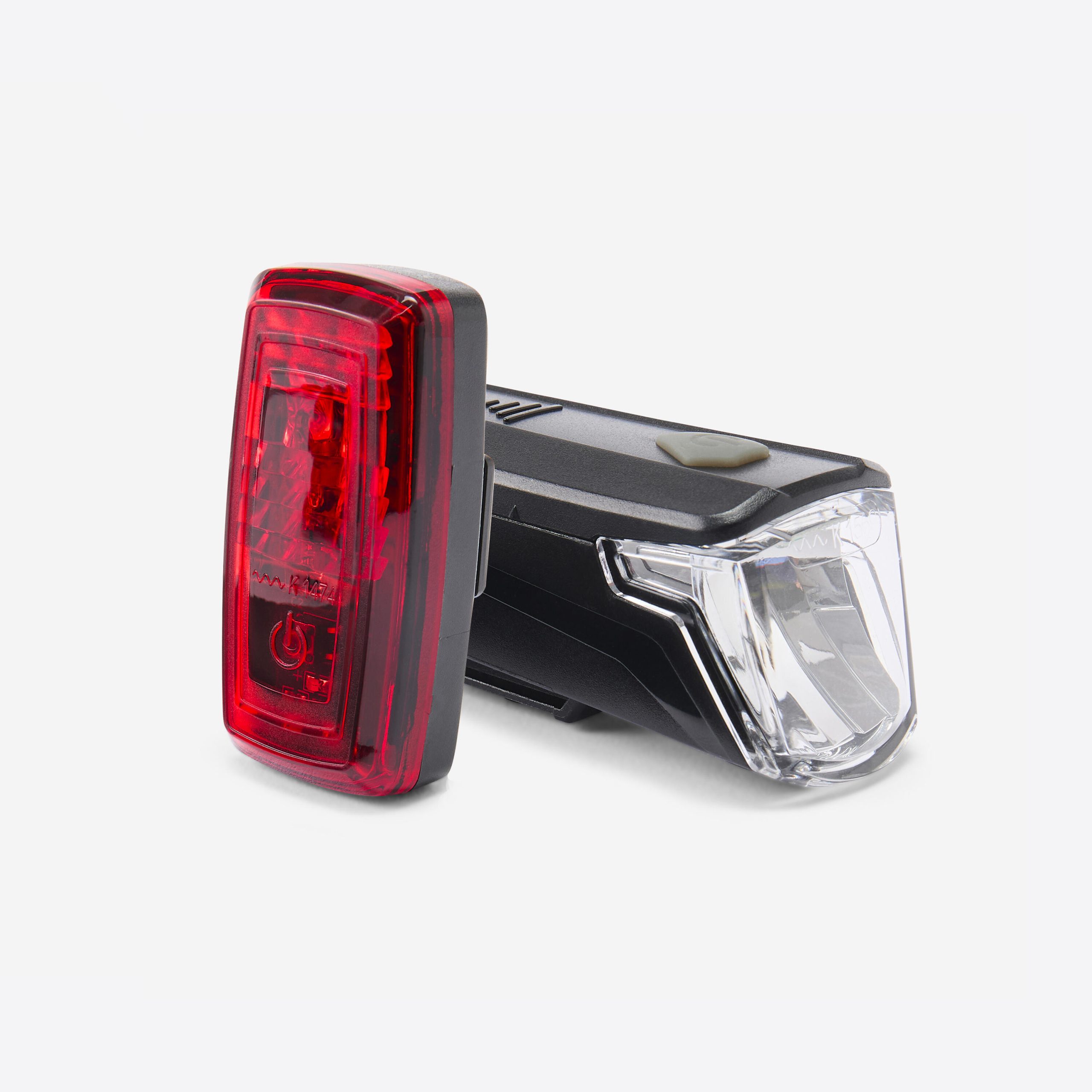 luci-bici-decathlon-396rre-1.jpg Kit luci bici anteriore e posteriore led ST 110 a pile - immagine 1