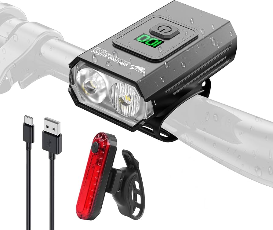 luci-per-mtb-362dhd-1.jpg Smiling Shark Luci Biciclette, LED Luce per Bicicletta Set Sicurezza Anteriori & Rosso Posteriori IPX6 Impermeabile USB Ricaricabili Sicurezza Faro Bici Accessori per Equitazione Notturna MTB Corsa : Amazon.it: Sport e tempo - immagine 1