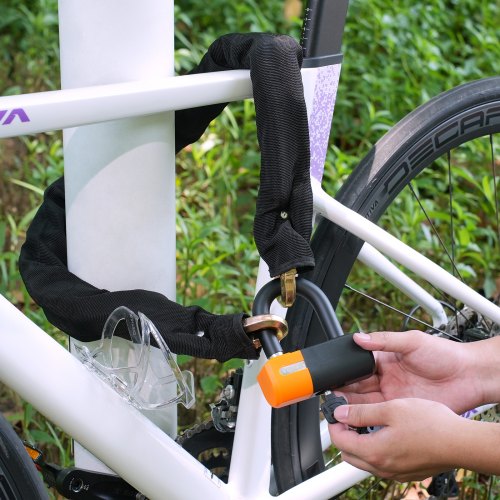 miglior-lucchetto-bici-220cbw-1.jpg VEVOR Lucchetto a Catena per Bicicletta, Lucchetto a Catena per Bicicletta di Sicurezza Lunghezza 1000 mm, Lucchetto Antifurto Sicurezza in Acciaio per Bici, Motociclette, Scooter, Porte, Recinzioni | VEVOR IT - immagine 1