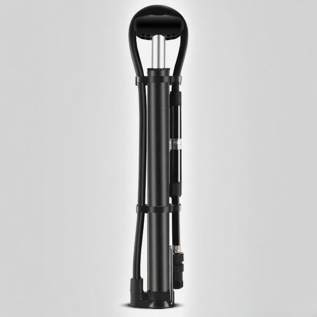 mini-pompa-bici-672ggh-1.jpg Mini pompa bici 140 PSI con manometro, valvole Presta/Schrader, per pneumatici MTB e bici strada, gonfiaggio anteriore/posteriore. | Leroy Merlin - immagine 1