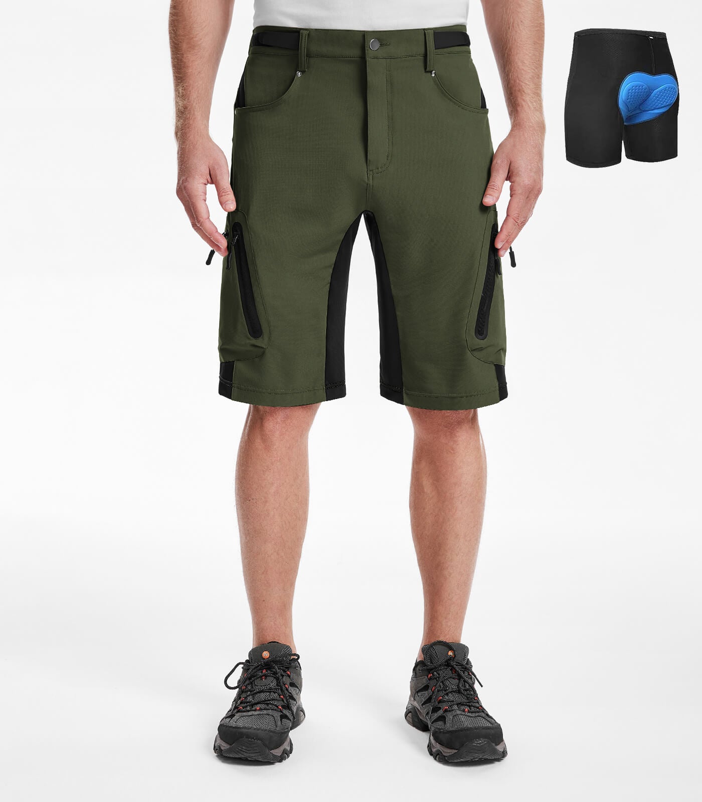 pantaloncini-mountain-bike-960ebv-1.jpg Pantaloncini da mountain bike imbottiti 4D da uomo Leggeri, versatili, comodi per uso all'aperto - immagine 1