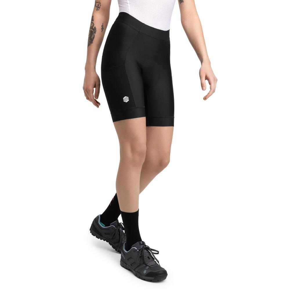pantaloni-ciclismo-donna-imbottiti-977dxh-1.jpg Pantaloncini imbottiti da bikepacking da donna Ciclismo Roam Black Nero - immagine 1