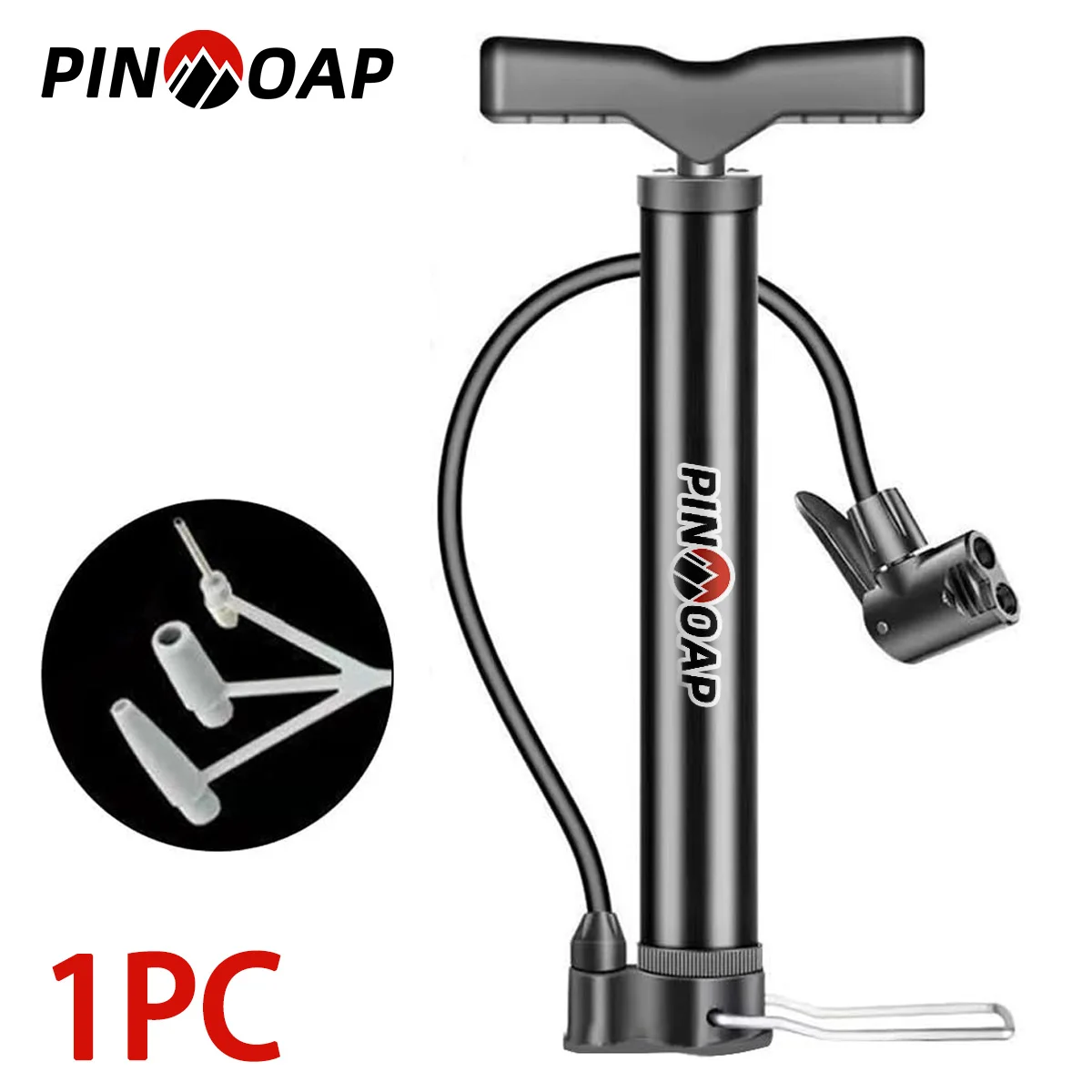 pompa-bici-portatile-446nes.webp Pompa d'aria manuale per pneumatici per biciclette Pompa per bicicletta adatta per bici da strada e da montagna Adattatore per valvola Presta per pompa di terra portatile AliExpress 18 - immagine 1