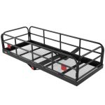 VEVOR Portapacchi con Gancio di Traino 1524 x 610 x 355 mm, Cestello Portapacchi Posteriore per Auto Capacità di Carico 181,4 kg, Cestino da Auto Posteriore Portabagagli in Acciaio Inox per Camion SUV | VEVOR IT