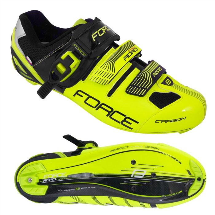 scarpe-bici-strada-627ctq-1.jpg Force Road Carbon Nero / Giallo Fluo Scarpe Strada - immagine 1